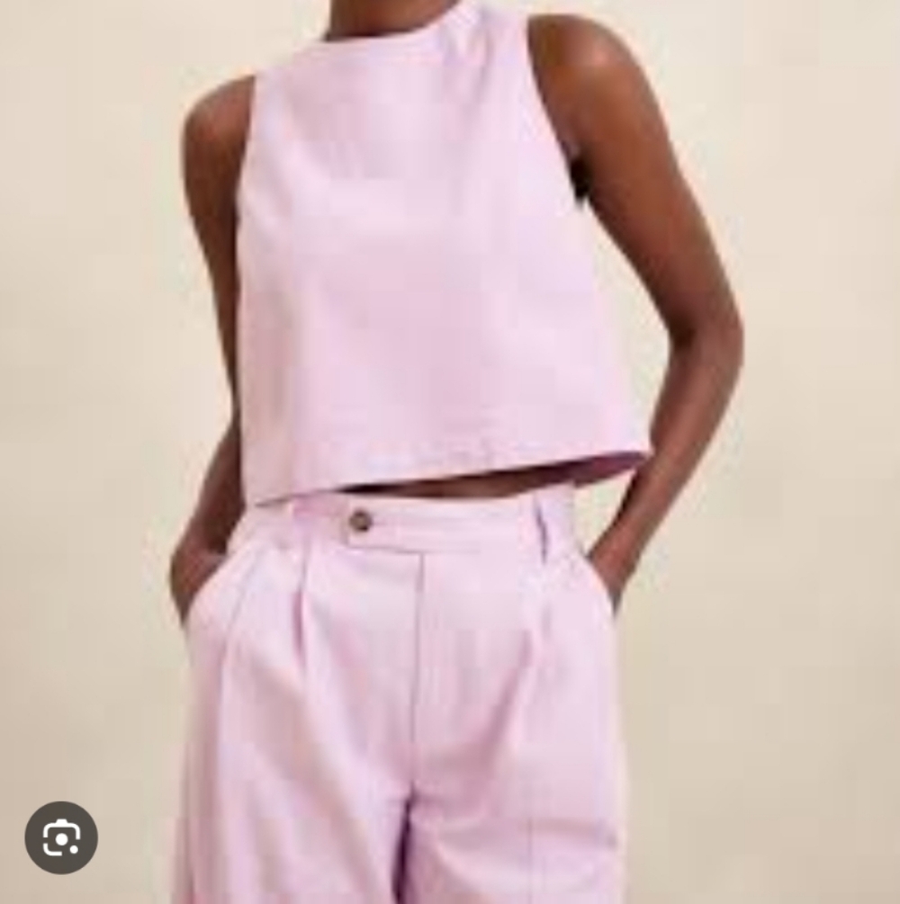 Banana Republic Linen Blend Size Large Two-piece Tank And Short Set